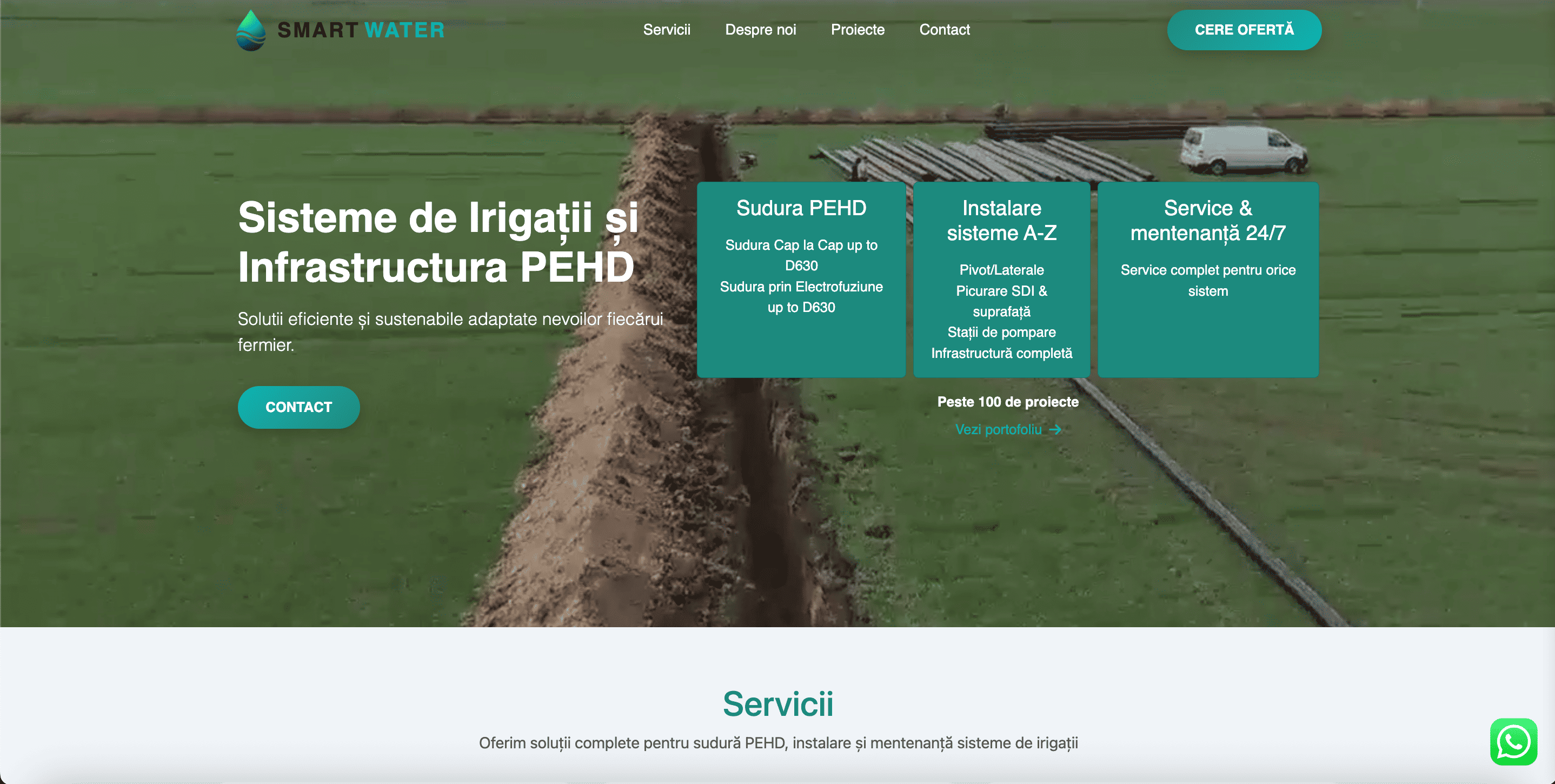 SmartWater SRL website preview - corporate presentation site